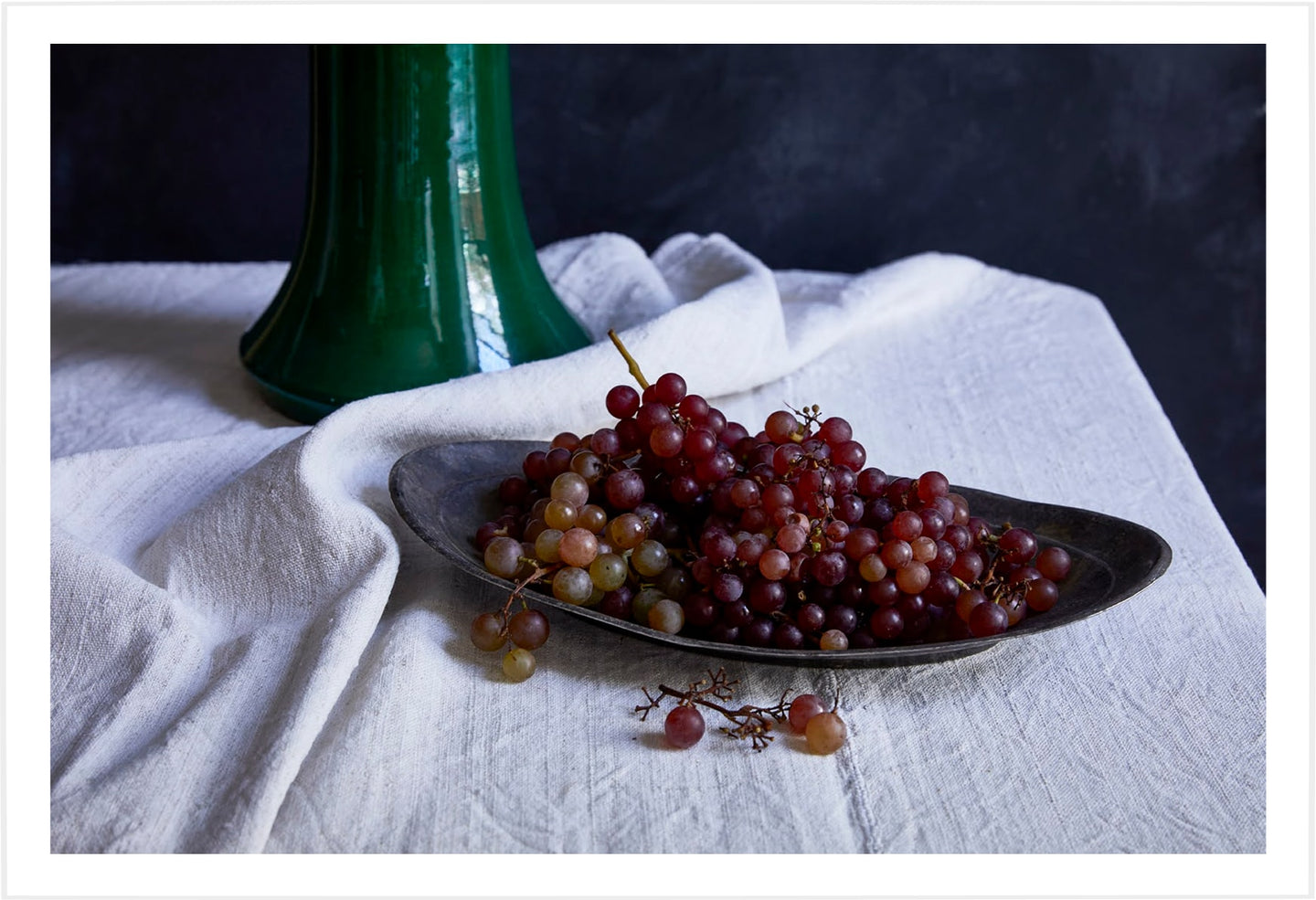 Champagne Grapes on Pewter Platter #2