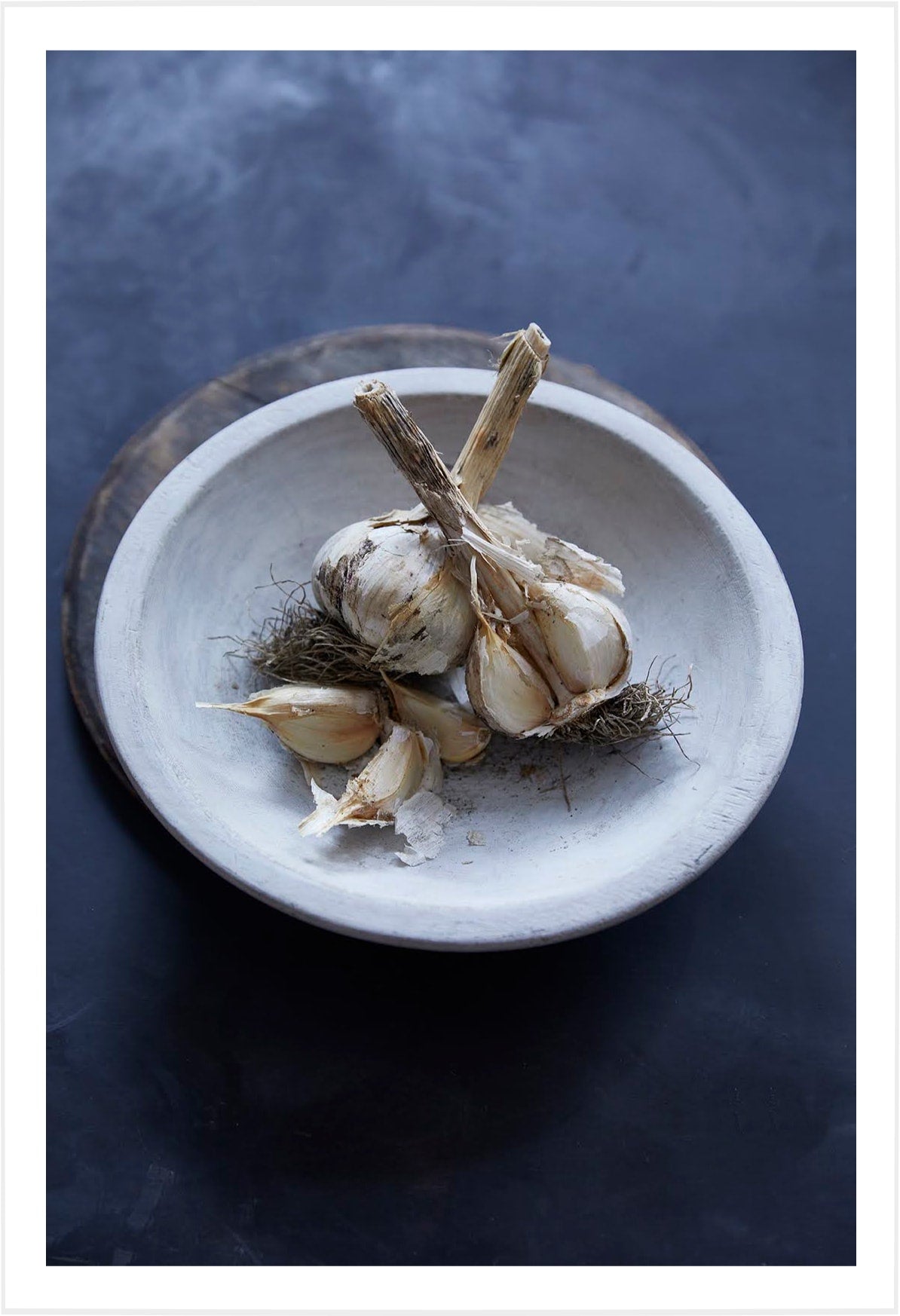 Garlic in White Bowl